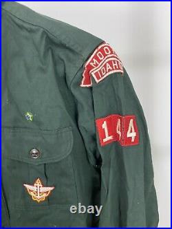 VTG 50s Boy Scouts Of America BSA Sanforized Explorers Patch Shirt Size 14 1/2