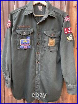 VTG 50s Boy Scouts Of America Explorer BSA Official Shirt San Diego CA Patches