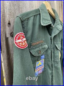 VTG 50s Boy Scouts Of America Explorer BSA Official Shirt San Diego CA Patches