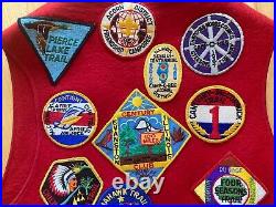 VTG 60s Boy Scout Vest Many Patches Stars Ribbon Pins Medals BSA Illinois NICE