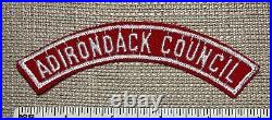 VTG ADIRONDACK COUNCIL Boy Scout Red & White Uniform Strip PATCH RWS BSA 1/2