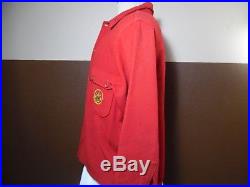VTG BSA Boy Scouts of America Red Wool Jacket Order of the Arrow LG Patch Sz 48