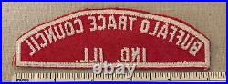 VTG BUFFALO TRACE COUNCIL Boy Scout Red & White Uniform Strip PATCH RWS IND. ILL
