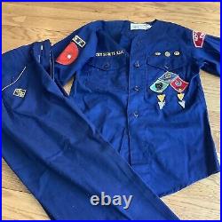 VTG Boy Scout Cub Shirt Patches Pants &Belt BSA Uniform Brooklyn NY 1970s Small