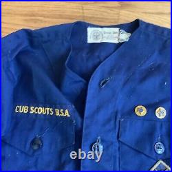 VTG Boy Scout Cub Shirt Patches Pants &Belt BSA Uniform Brooklyn NY 1970s Small