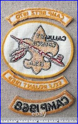 VTG CALUMET COUNCIL Boy Scout PATCH & CAMP BETZ SEGMENTS PP CP Peace Pipe 1960s