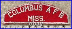 VTG COLUMBUS AFB Mississippi Boy Scout Red & White Military Strip PATCH RWS MBS