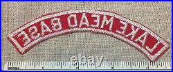VTG LAKE MEAD BASE Boy Scout Red & White Military Strip PATCH RWS Nellis AFB NV