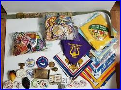 VTG Lot of OVER 150 Boy Scouts Merit Badges, Pins, Jamboree/Belt Patches, Belt++