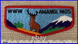 VTG OA AMAMGI MOS Lodge 390 Order of the Arrow FLAP PATCH Boy Scout WWW Solid FF