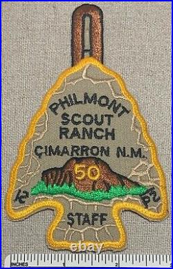 VTG PHILMONT RANCH 50th Anniversary Arrowhead STAFF PATCH Yellow Boy Scout NM