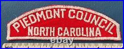VTG PIEDMONT COUNCIL North Carolina Boy Scout Red & White Strip PATCH RWS BSA NC