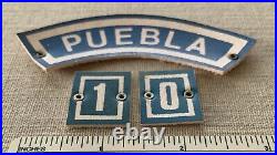VTG PUEBLA SCOUTS OF MEXICO Boy Scout Uniform Badge PATCHES Leather District 10