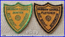 VTG RAINBOW COUNCIL Boy Scout Reservation PATCHES Fletcher Bowyer Camp 40s 50s