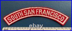 VTG SOUTH SAN FRANCISCO Boy Scout Red & White Community Strip PATCH RWS CA Badge