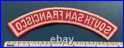 VTG SOUTH SAN FRANCISCO Boy Scout Red & White Community Strip PATCH RWS CA Badge