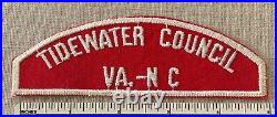 VTG TIDEWATER COUNCIL Boy Scout Red & White Shoulder Strip PATCH RWS CSP VA NC