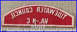 VTG TIDEWATER COUNCIL Boy Scout Red & White Shoulder Strip PATCH RWS CSP VA NC
