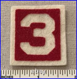 VTG Teens Era TROOP 3 Flocked Felt Boy Scout Number PATCH Red & White Badge