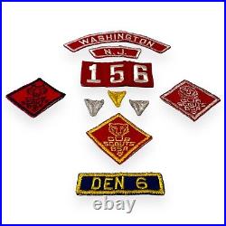 VTG WASHINGTON, N. J BSA Cub Scouts Patch Set 10 Patches 156 DEN 6