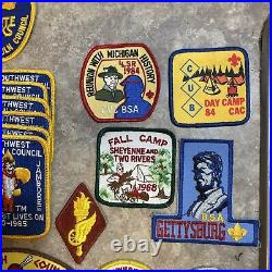 VTG lot of 35 Boy Scouts Of America Council & Camp Patches 1984 1985