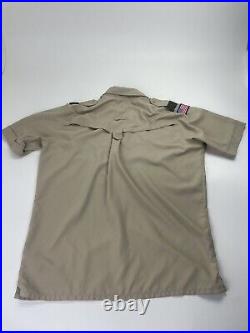 Vented Microfiber Poly Boy Scout BSA UNIFORM SHIRT Mens L S/S Patches Removed