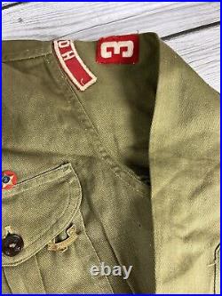 Vintage 1930/40s Boy Scouts Twill Uniform with Belt Pants Pins Member ID Patches