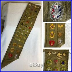 Vintage 1930s Boy Scout Sash with Eagle Scout Badge Patches Pins #H