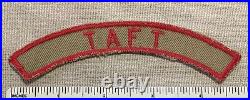 Vintage 1930s TAFT Boy Scout Khaki & Red Community Strip PATCH KRS California CA