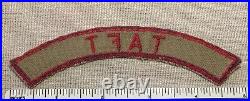 Vintage 1930s TAFT Boy Scout Khaki & Red Community Strip PATCH KRS California CA