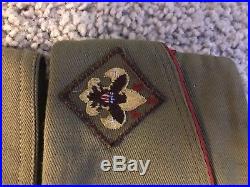 Vintage 1940's Boy Scouts BSA Hat Sash And Patches 1947 Summer Camp Evergreen