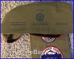 Vintage 1940's Boy Scouts BSA Hat Sash And Patches 1947 Summer Camp Evergreen