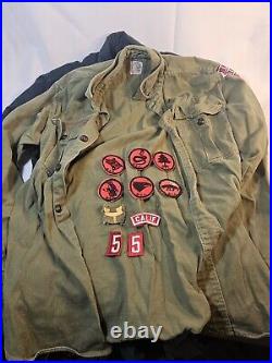 Vintage 1940s-50s Boyscout Shirts, Patches And Button Lot