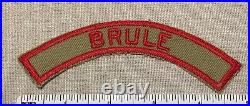 Vintage 1940s BRULE Boy Scout Khaki & Red Community Town Strip PATCH KRS CAMP