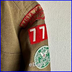 Vintage 1940s BSA Boy Scout Shirt Patched Santa Clara, CA WWII Army Officer