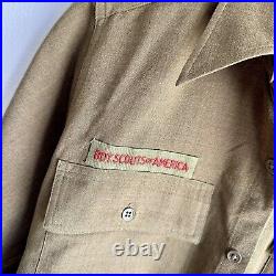 Vintage 1940s BSA Boy Scout Shirt Patched Santa Clara, CA WWII Army Officer