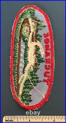 Vintage 1940s CAMP TUCKAHOE Boy Scout PATCH Oval BSA Uniform Sash Badge DEER