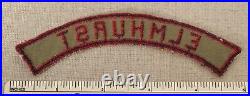 Vintage 1940s ELMHURST Khaki & Red Community Strip PATCH Illinois BSA KRS RWS