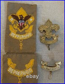 Vintage 1940s FIRST & SECOND CLASS Boy Scout Rank PATCHES & PINS BSA Badge