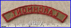 Vintage 1940s LARCHMONT Boy Scout Khaki & Red Community Strip PATCH BSA KRS RWS