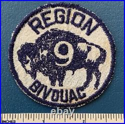 Vintage 1940s REGION 9 NINE Bivouac Boy Scout Shoulder PATCH BSA Badge