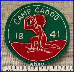 Vintage 1941 CAMP CADDO Boy Scout Felt PATCH BSA LA Louisiana Norwella Council