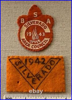 Vintage 1942-43 SILVERADO AREA COUNCIL Boy Scout Felt PATCHES BSA Camp Badge CA