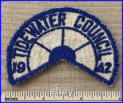 Vintage 1942 TIDEWATER COUNCIL Boy Scout PATCH BSA CP Uniform Sash Camp Badge VA