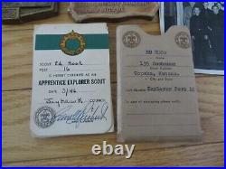 Vintage 1943-1952 Boy Scout One Person Named Group Cards Medal Photographs Etc