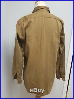 Vintage 1945 Boy Scout Shirt Metal Scout buttons BSA Patches Camper troop 37