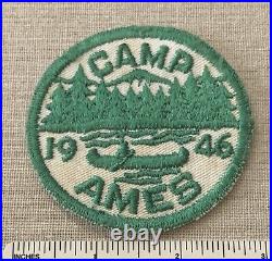 Vintage 1946 CAMP AMES Boy Scout Camper PATCH BSA Uniform Badge New Jersey NJ