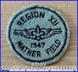 Vintage 1947 REGION 12 XII Boy Scout Air Encampment FELT PATCH BSA Mather Field