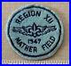 Vintage-1947-REGION-12-XII-Boy-Scout-Air-Encampment-FELT-PATCH-BSA-Mather-Field-01-yrzp