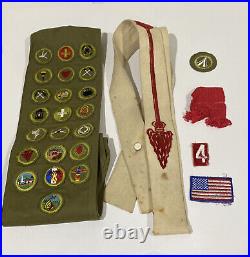 Vintage 1950's Boy Scout Patches Tie Sash Order of the Arrow Mixed Lot